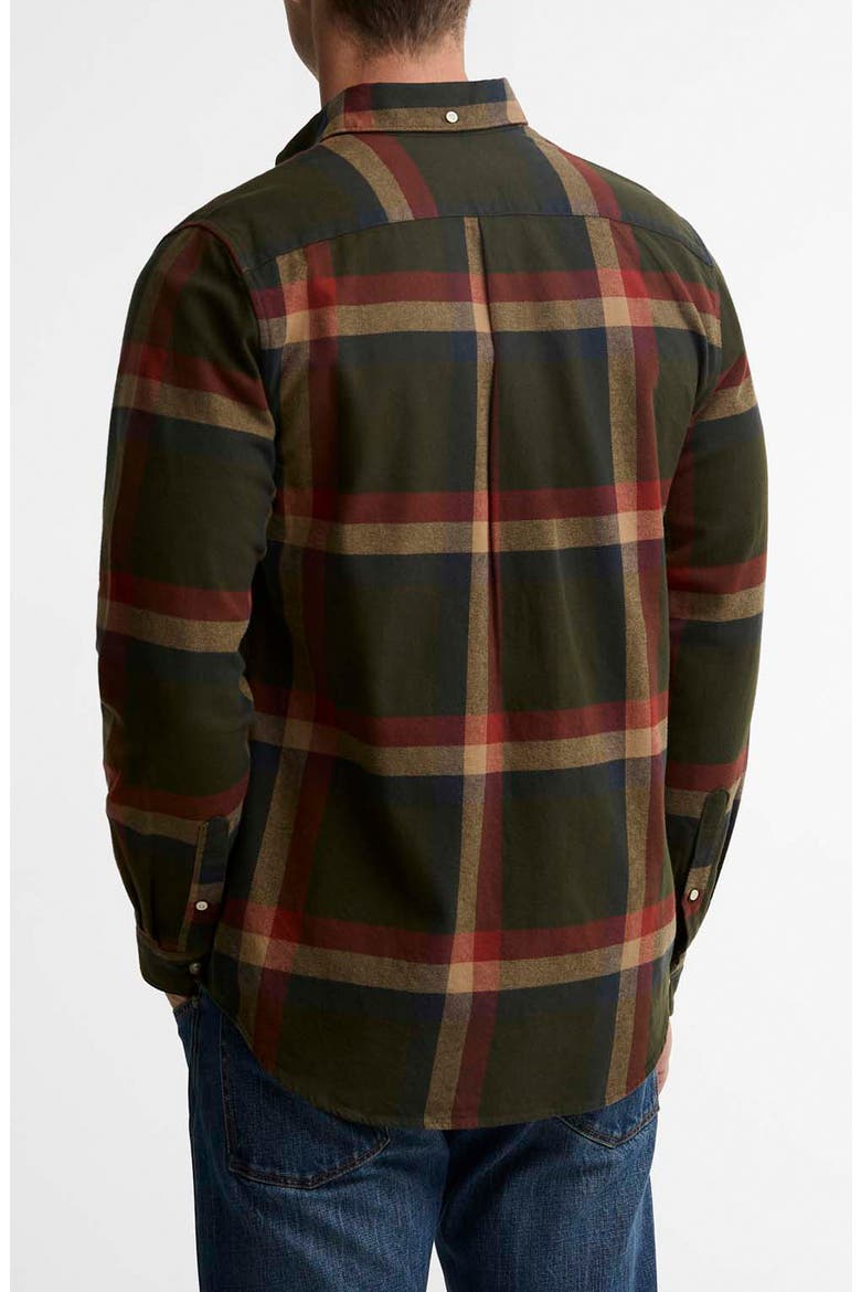 Folley Tailored Plaid Cotton Shirt, Alternate, color, MID OLIVE
