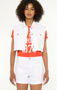 KanCan Shay Cropped 90s Denim Vest