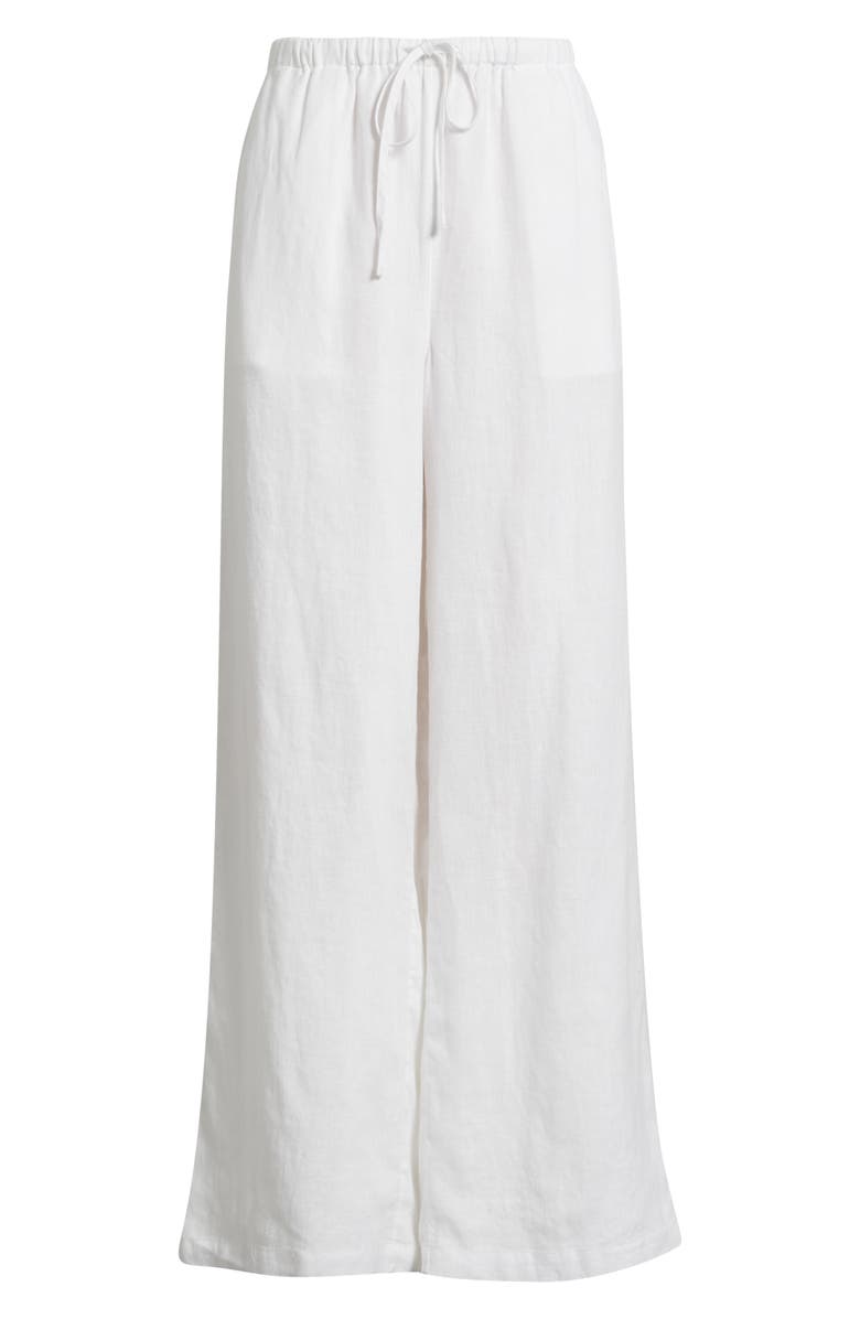 Caslon<sup>®</sup> Easy Wide Leg Linen Pants, Alternate, color, White