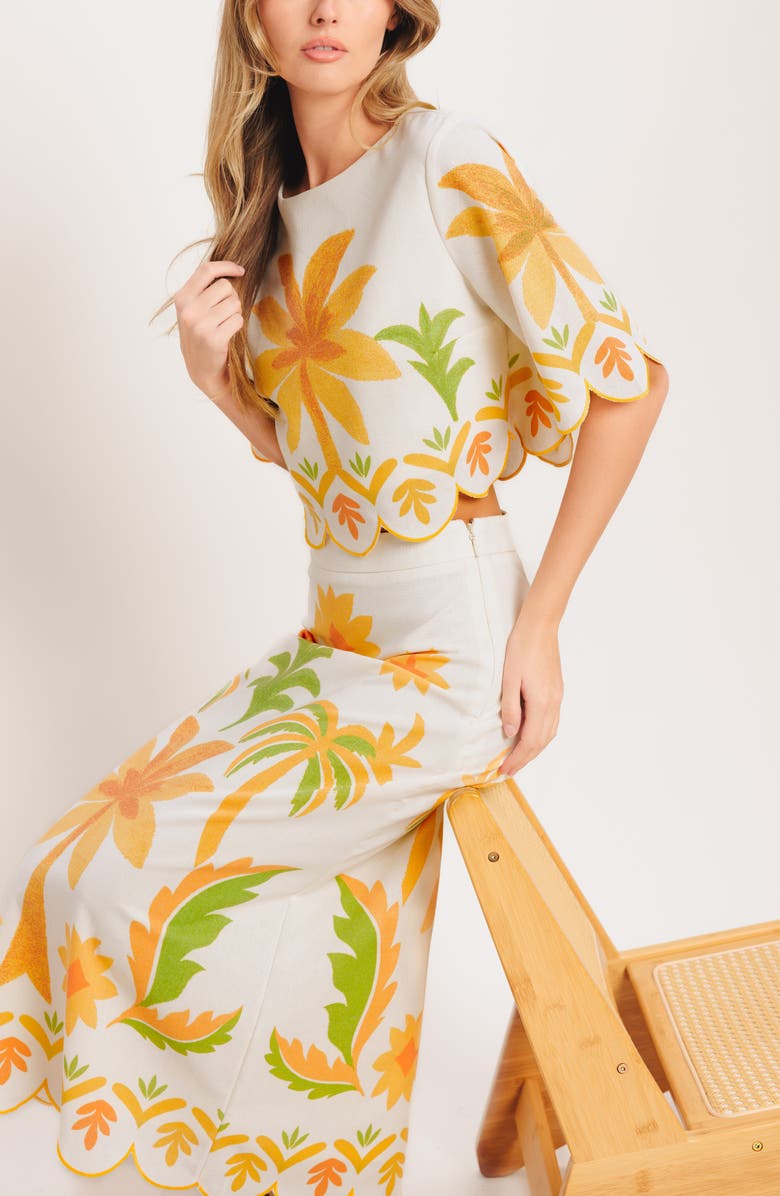 FLYING TOMATO Printed Crop Top, Alternate, color, Ivory