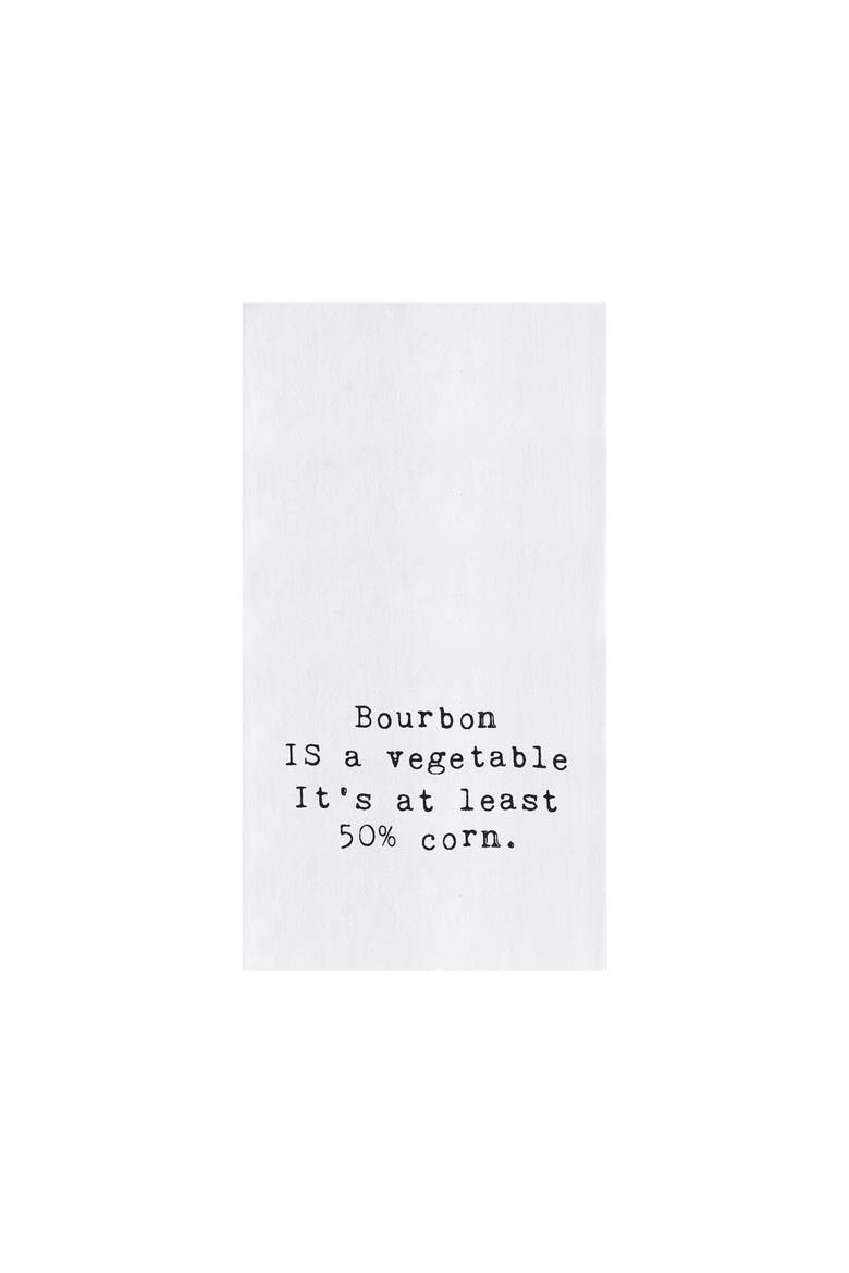 Bourbon Is A Vegetable Printed Towel, Main, color, White