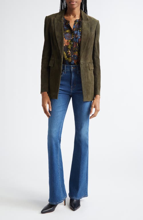 Veronica Beard Duane Suede Dickey Jacket In Green