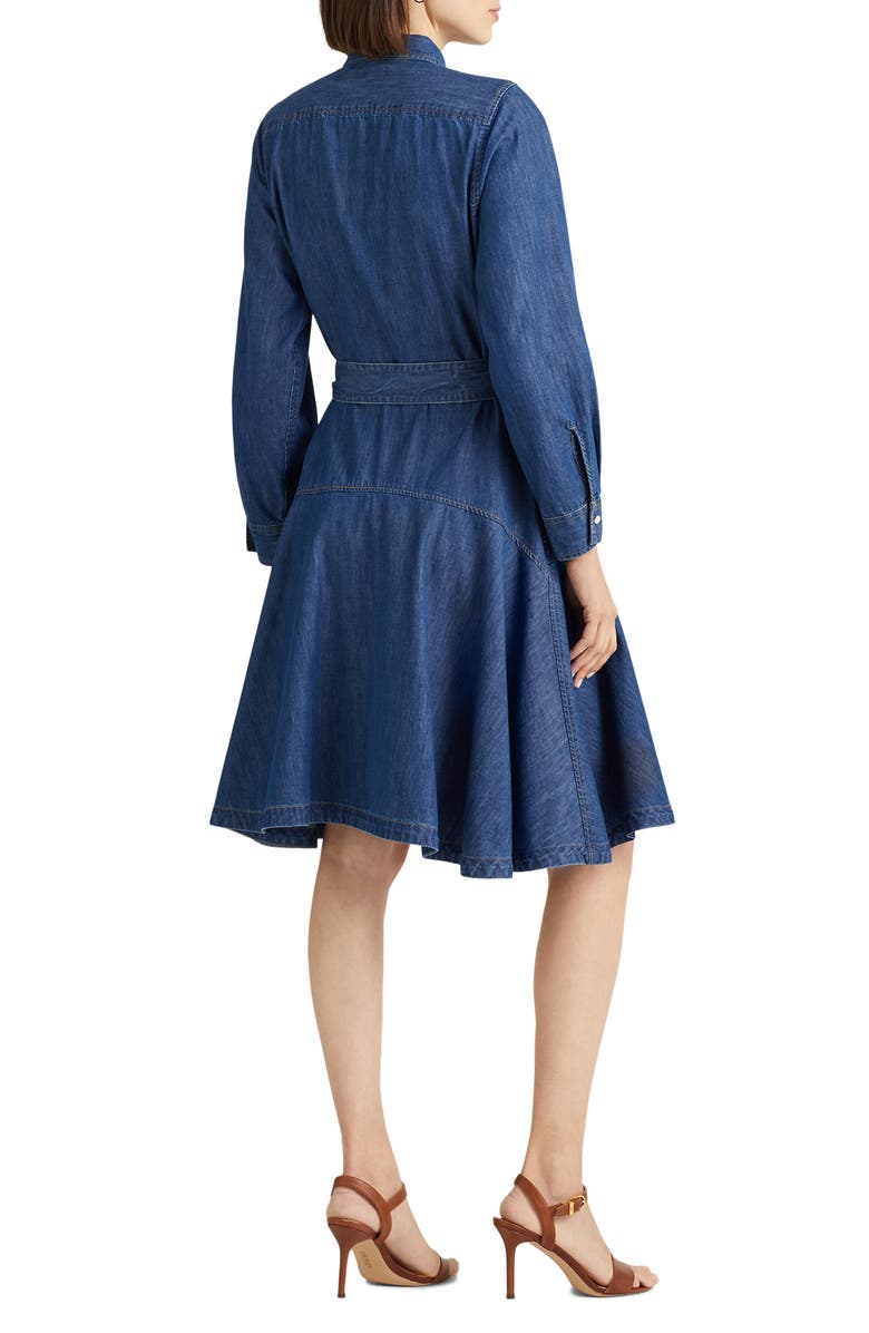 Lauren Ralph Lauren Long Sleeve Belted Denim Shirtdress, Alternate, color,
