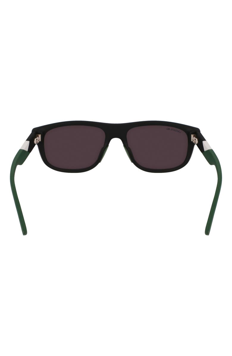 Lacoste L6042S 55mm Rectangular Sunglasses, Alternate, color, Matte Black/ Grey