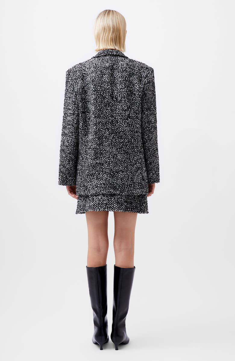 French Connection Chantelle Herringbone Blazer, Alternate, color, 90-Black-White