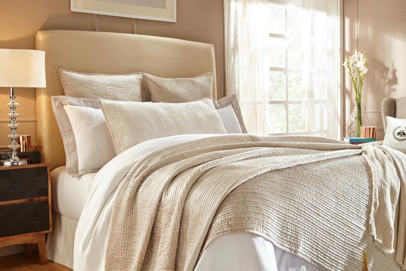 Orchids Lux Home Spencer Channel Stitch Velvet Coverlet | Nordstrom