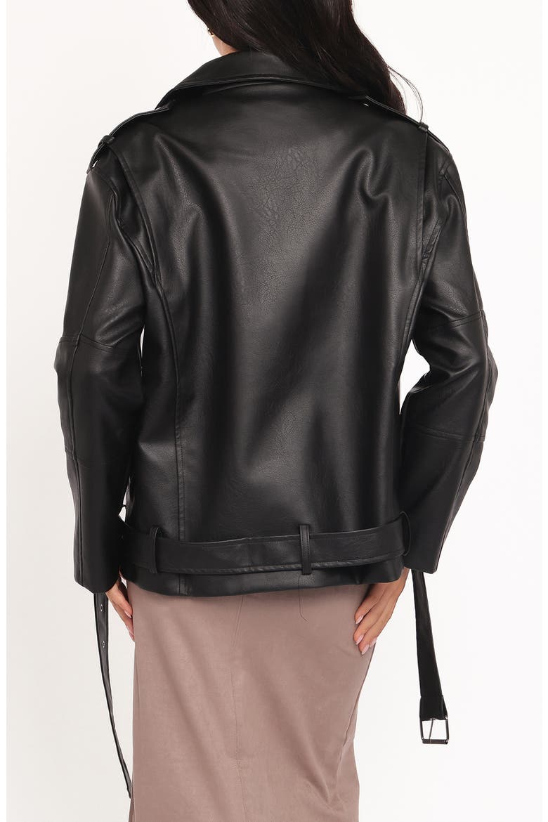 Parsons Oversize Faux Leather Jacket, Alternate, color, BLACK