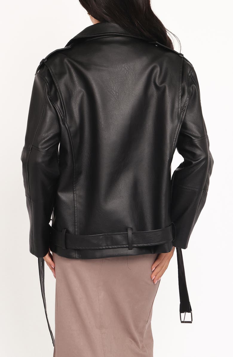 Petal & Pup Parsons Oversize Faux Leather Jacket, Alternate, color, Black