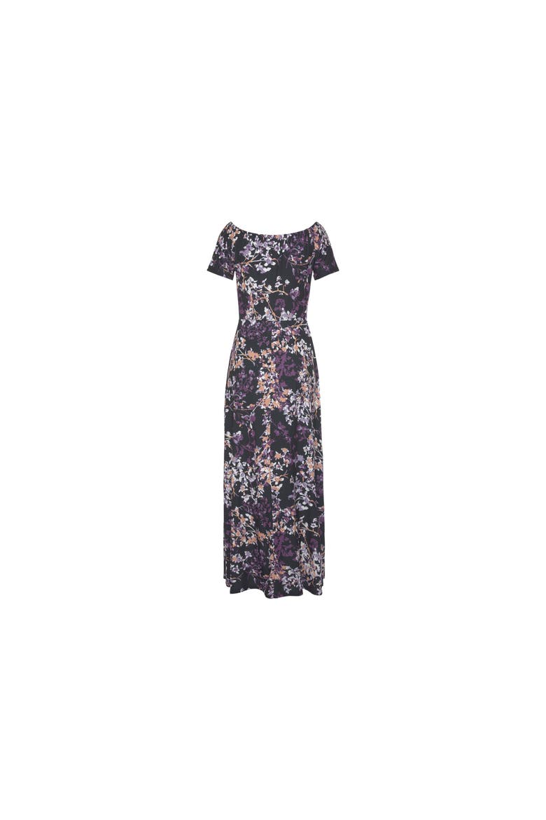 Floral Off Shoulder Maxi Dress, Alternate, color, Black Multi