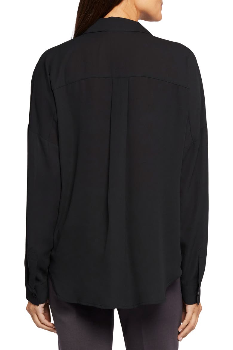 Becky Recycled Polyester Georgette Blouse, Alternate, color, BLACK