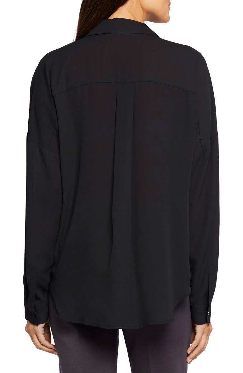 NYDJ Becky Recycled Polyester Georgette Blouse, Alternate, color, Black