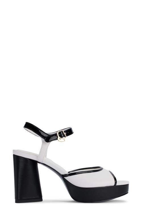 Karl Lagerfeld Hallet Platform Sandal In Bright White/black