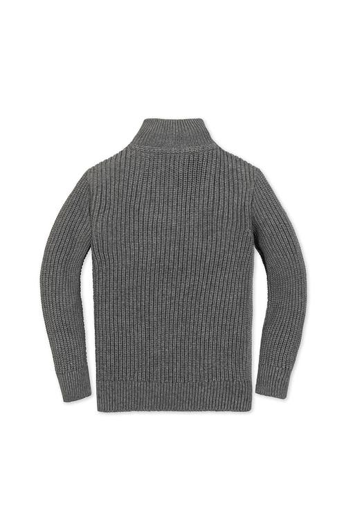 Hope & Henry Kids' Organic Rib Knit Half Zip Pullover Sweater In Gray