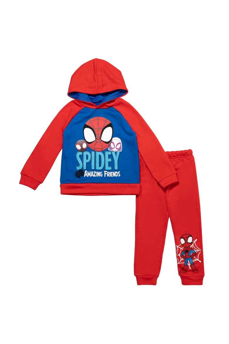 Spidey and His Amazing Friends 2-Piece Fleece Hoodie and Pants Set, Main, color, Spider Man Red Blue