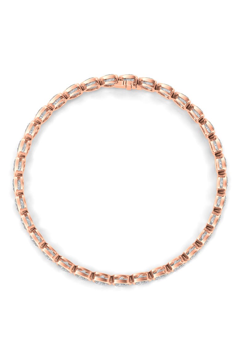 Bezel Heart Lab Created Diamond Bangle, Alternate, color, 18K ROSE GOLD