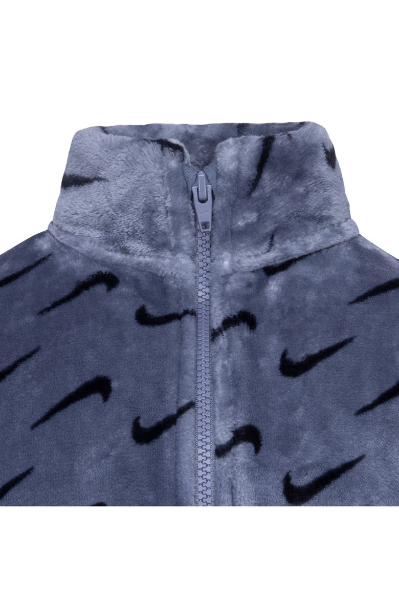 Nike Kids' Swoosh Plush Fleece Jacket, Alternate, color, Smoke Grey