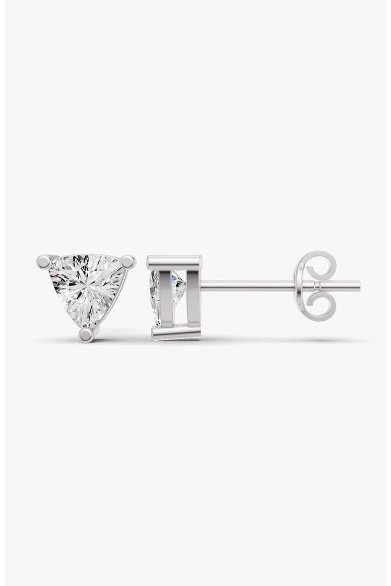 14K Gold Studs 0.5ct Earrings Trillion Solitaire, Alternate, color, White Gold