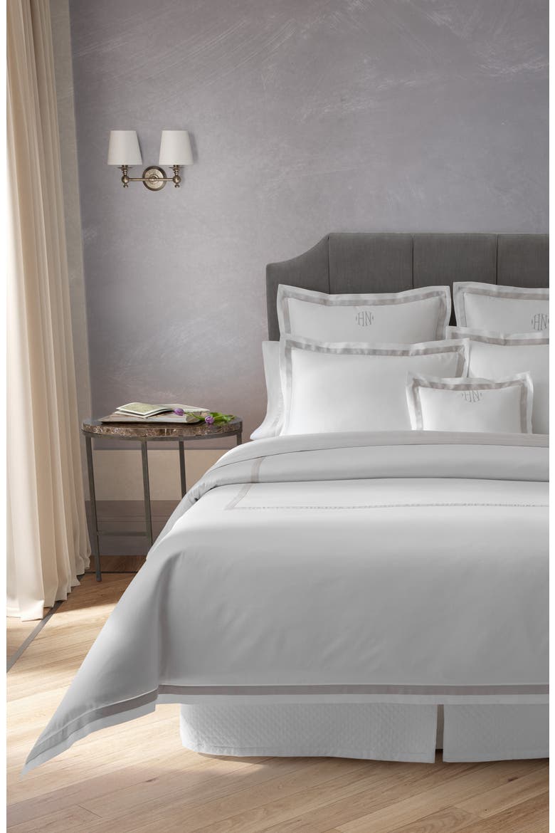 Ambrose Duvet Cover, Alternate, color, BONE/ SILVER
