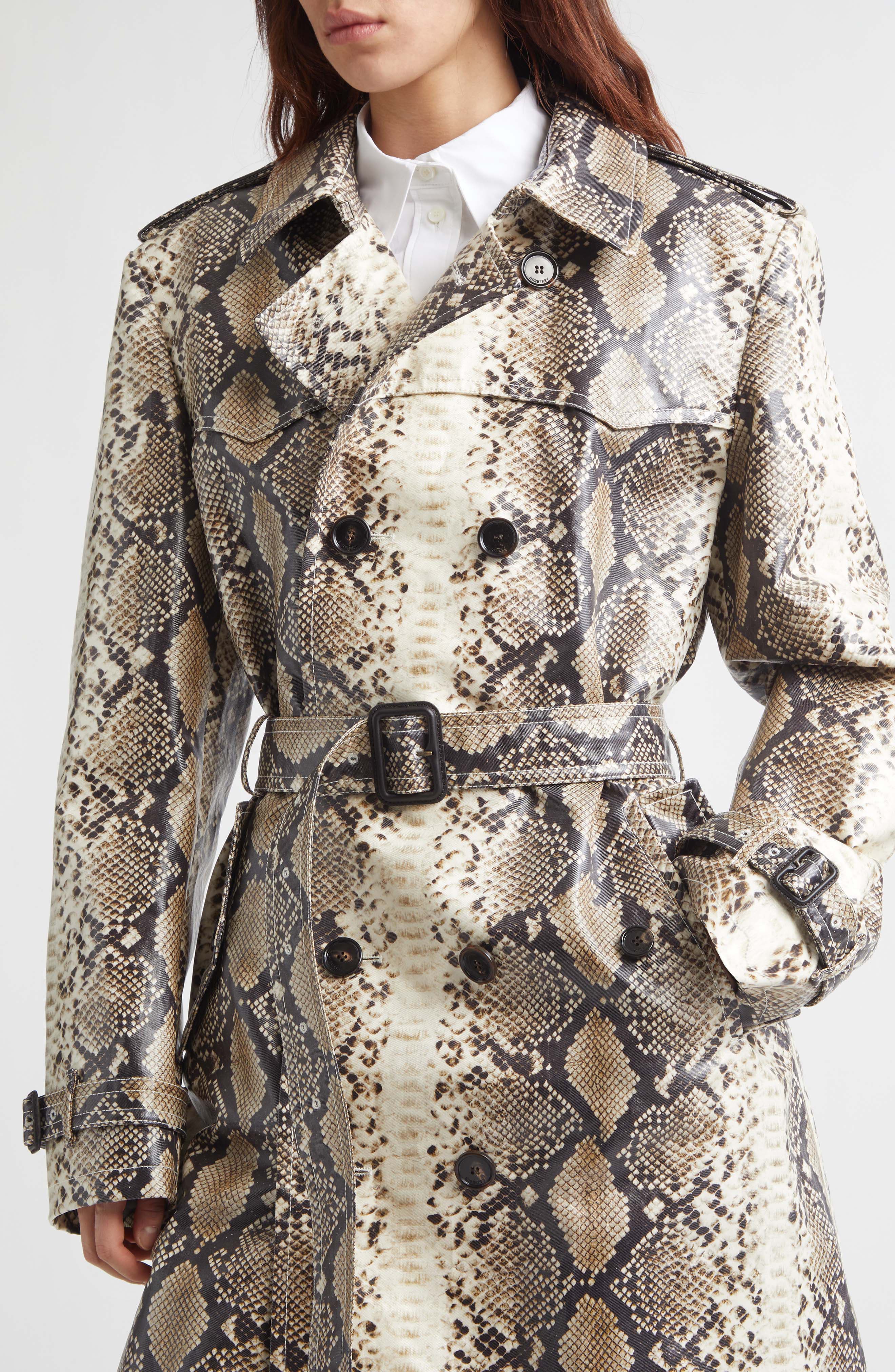 Foxfield Snakeskin Print Coated Trench Coat (Men) | Nordstrom