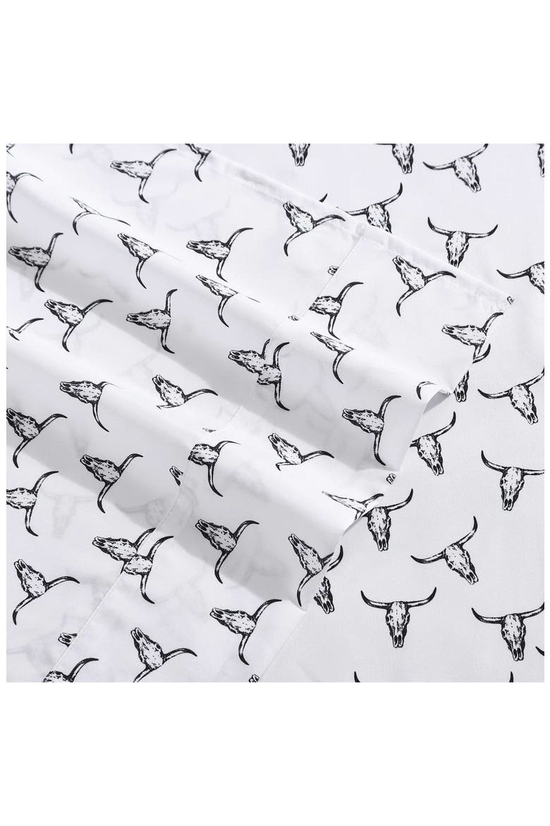 Steer Skulls Sheet Set, Alternate, color, BLACK