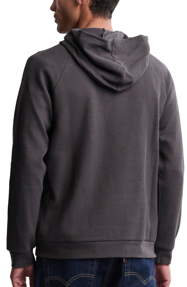 Barefoot Dreams<sup>®</sup> Thermal Cotton Hoodie, Alternate, color, Carbon