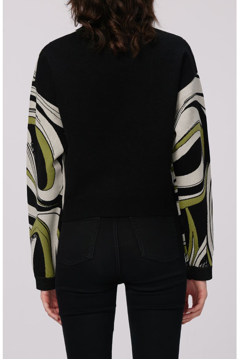 Tierna Swirl Crewneck Sweater, Alternate, color, CASS TAPE SHADOW GN HUGE/BLK