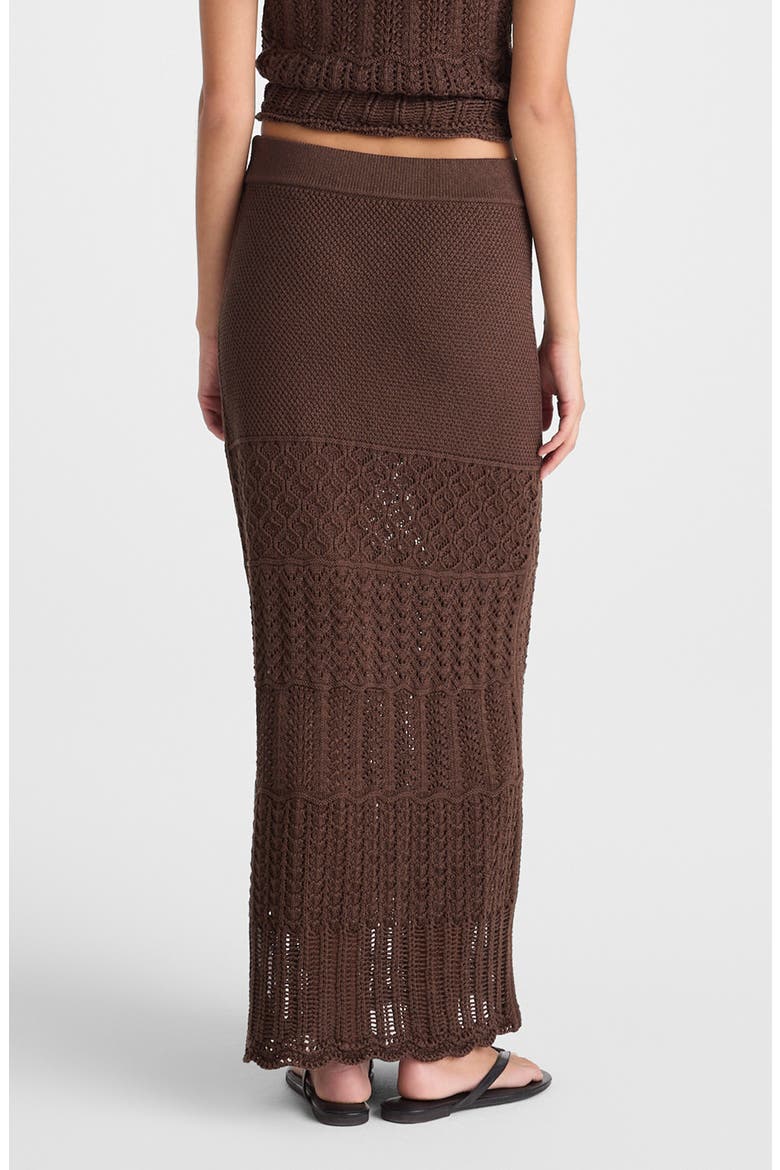 Pointelle Stitch Maxi Skirt, Alternate, color, DARK BROWN
