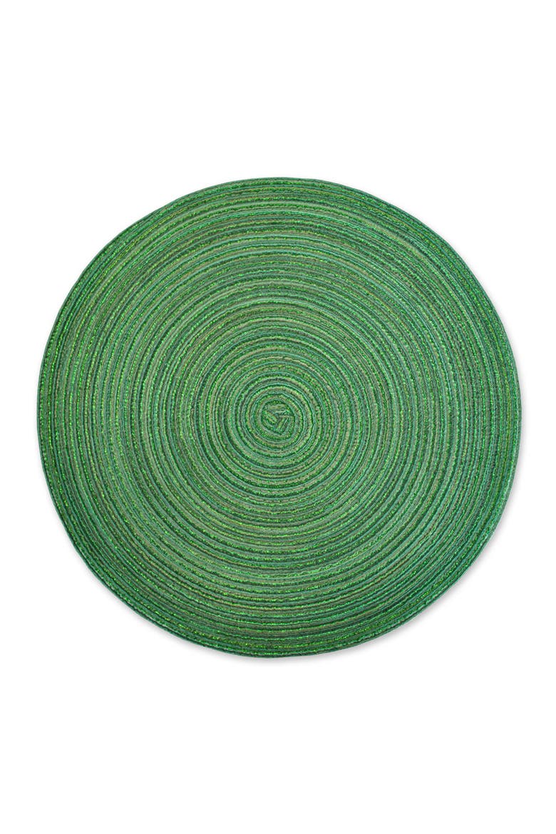 Metallic Variegated Round Woven Placemat Set/6, Alternate, color, Green