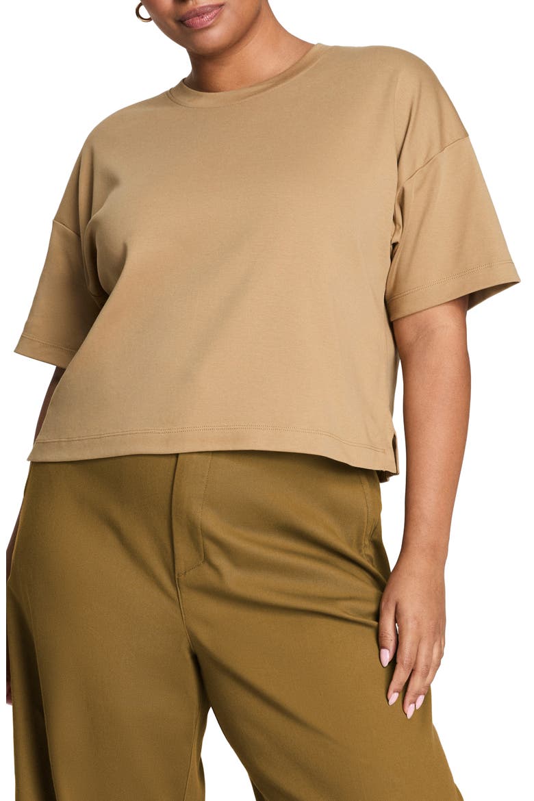 Cool Boxy Cotton T-Shirt, Main, color, BARLEY