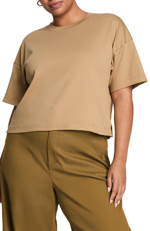 Spanx ® Cool Boxy Cotton T-shirt In Brown