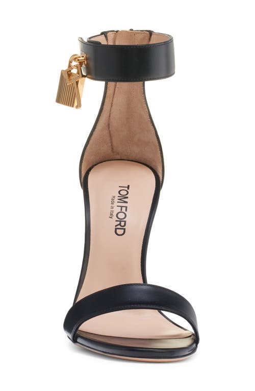 Tom Ford Padlock Ankle Strap Sandal In Black