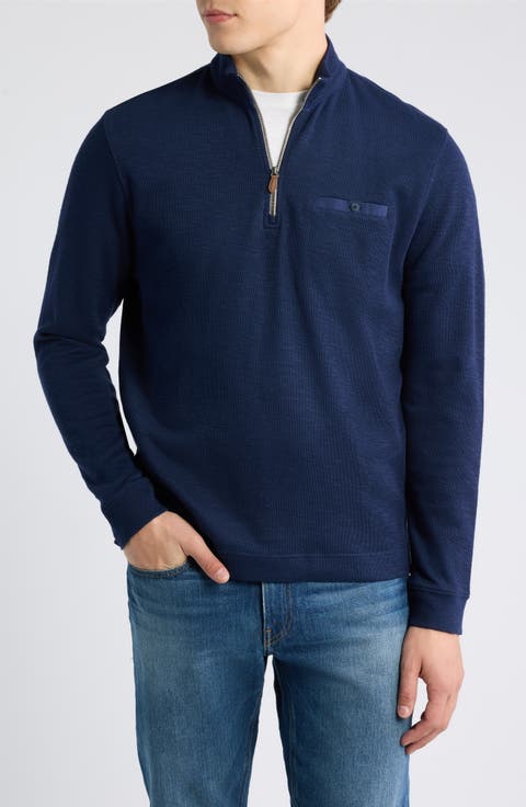 Flame Stitch Quarter Zip Pullover