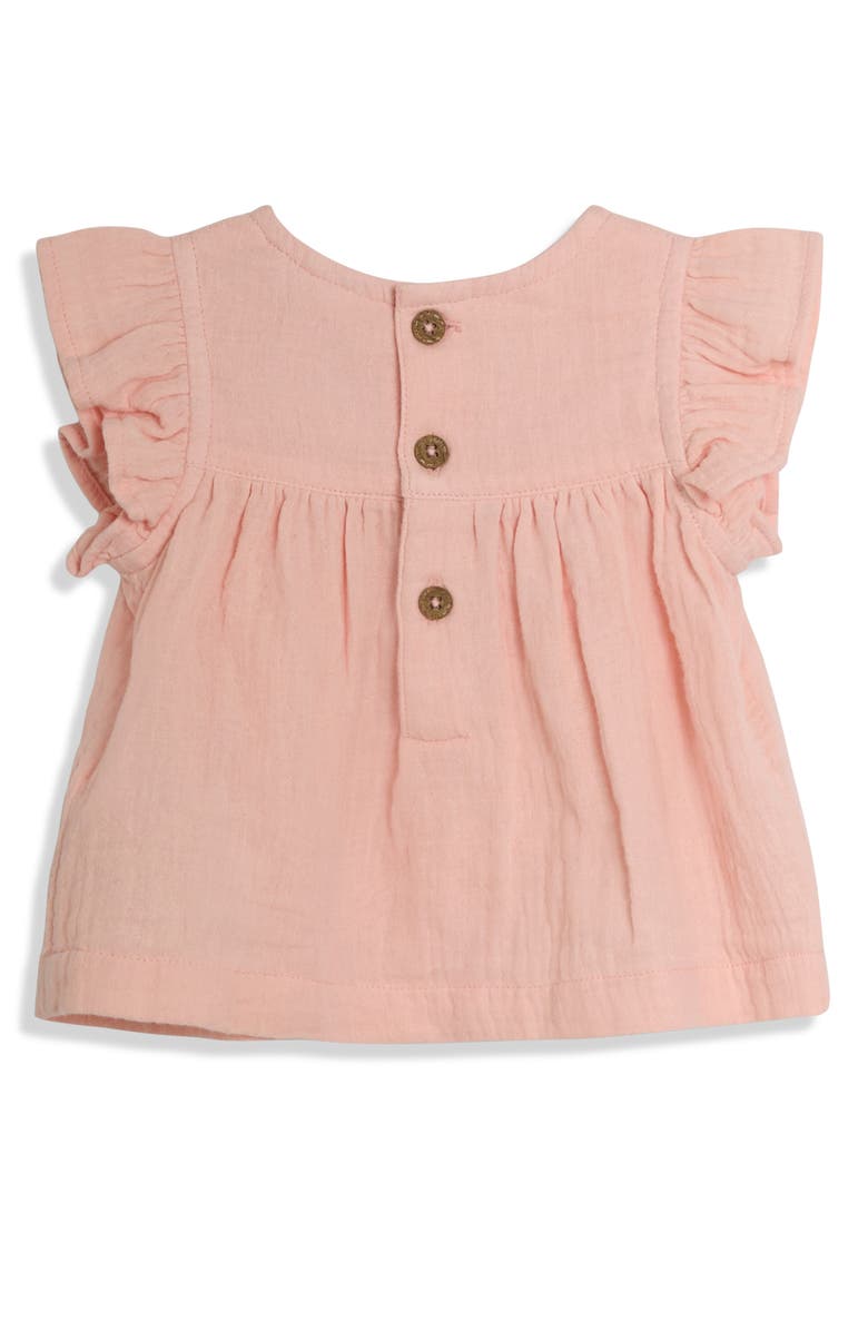 JOJO MAMAN BEBE Floral Embroidered Cotton Gauze Top & Bloomers Set, Alternate, color, Coral