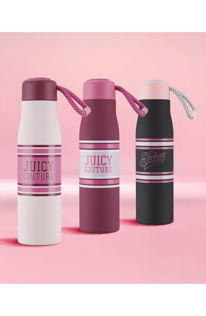 Juicy Couture 17-Ounce Stainless Steel Water Bottle, Alternate, color, Varsity Logo Black