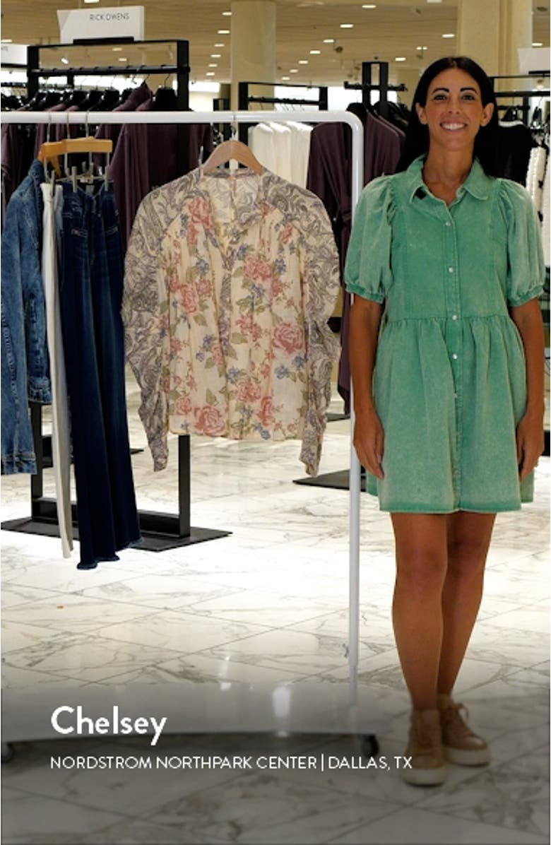 Maraya Floral Print Cotton Button-Up Blouse, sales video thumbnail