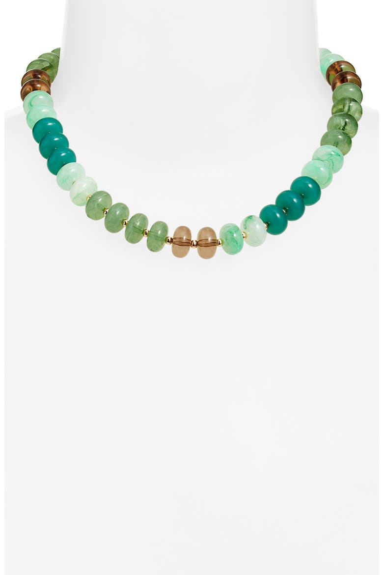 12mm Beaded Necklace, Alternate, color, GREEN MULTI- GOLD