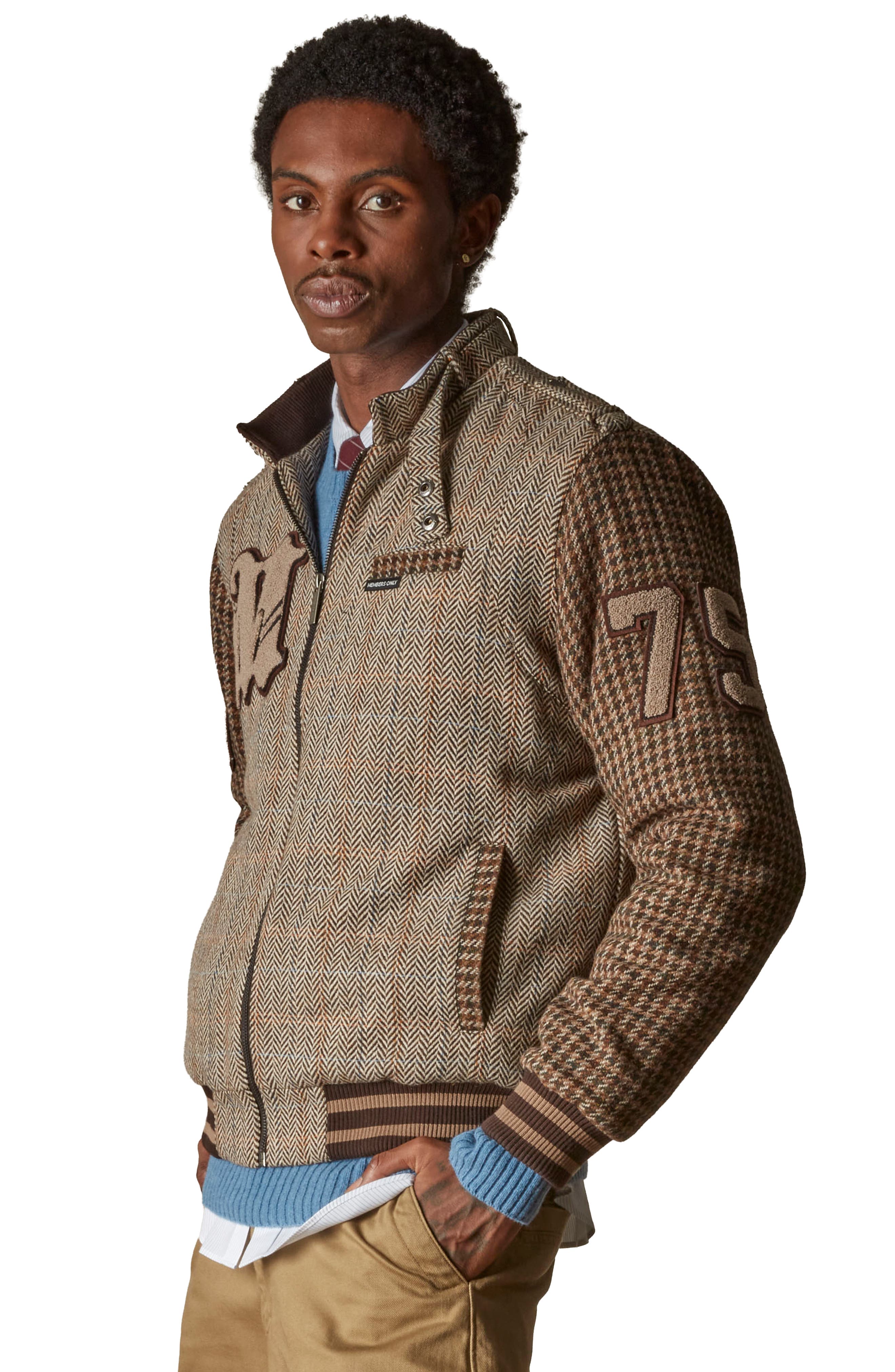 Men's Tweed Wool Blend Varsity Jacket - image 2