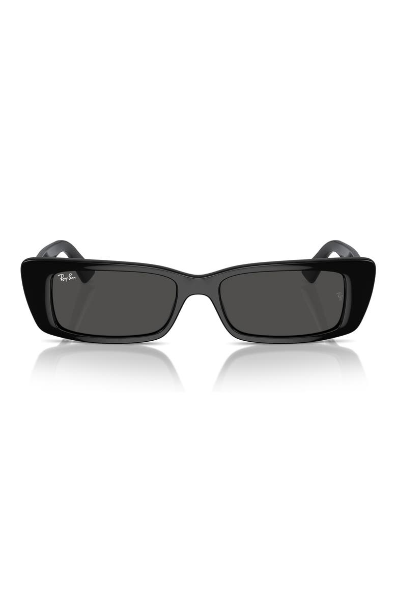 Teru 54mm Rectangle Sunglasses, Alternate, color, BLACK