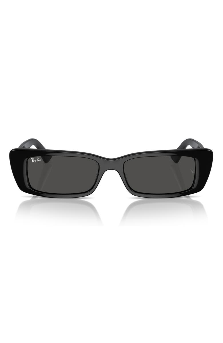 Ray-Ban Teru 54mm Rectangle Sunglasses, Alternate, color, Black