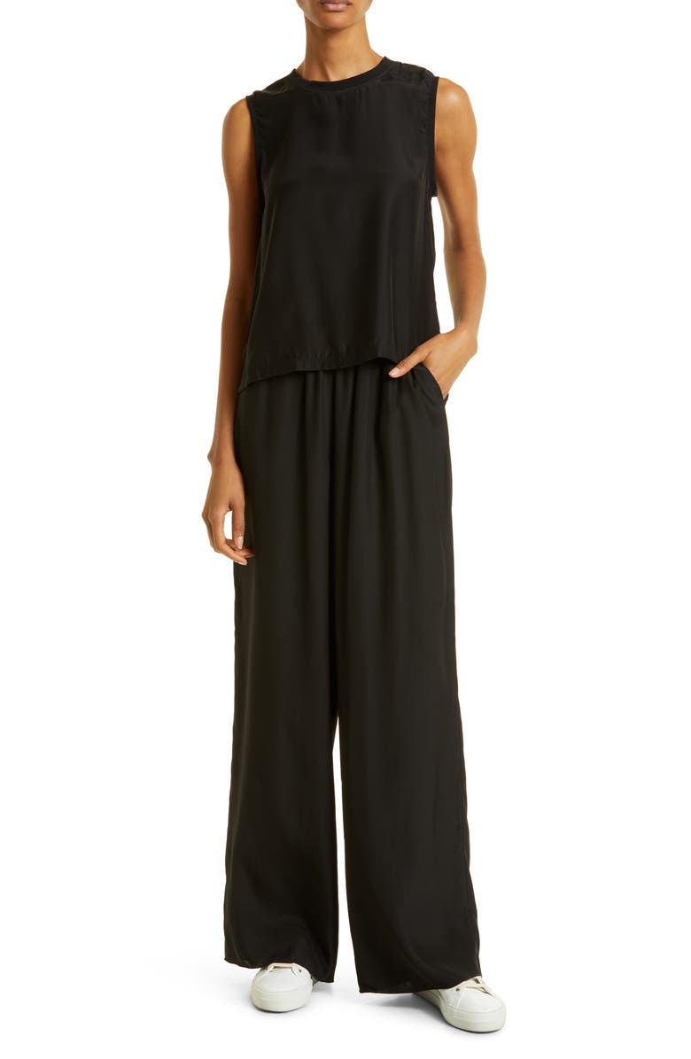 ATM Anthony Thomas Melillo Silk Muscle Top, Alternate, color, Black