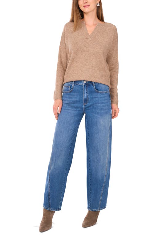 Vince Camuto Drop Shoulder V-neck Sweater In Brown