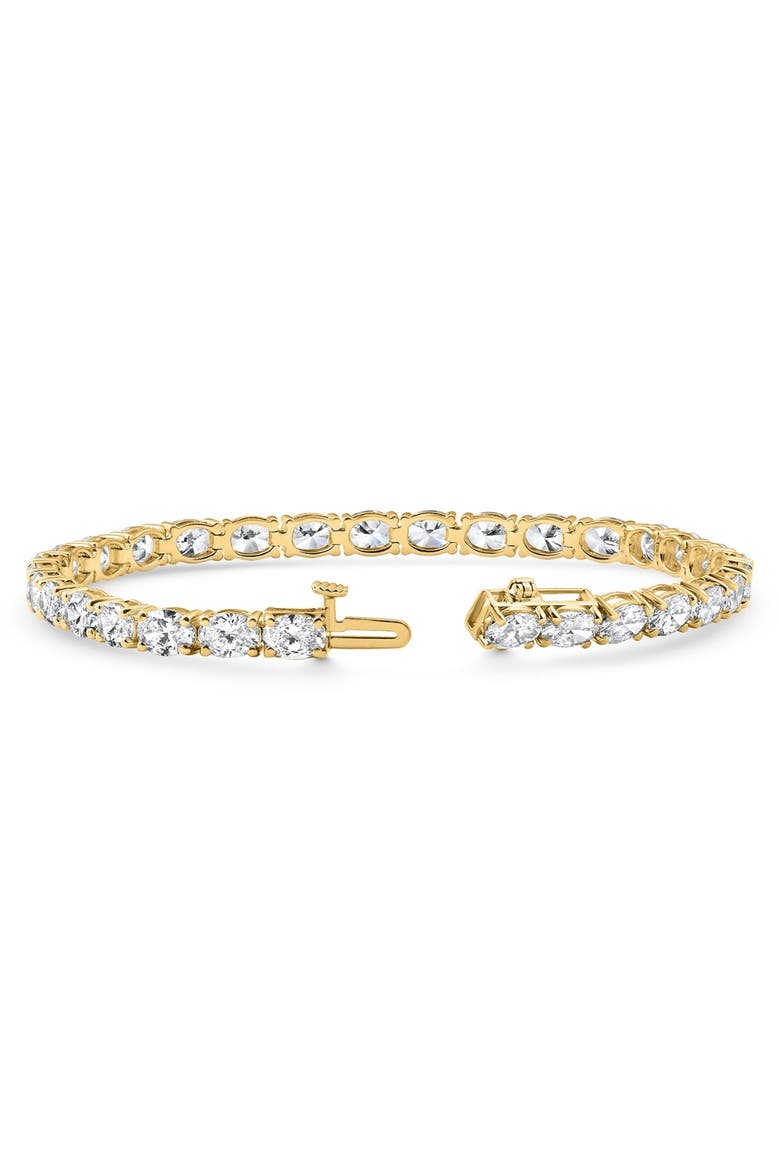 10.75Ct Oval Cut Diamond Tennis Bracelet 7" 14k Gold Lab Grown, Alternate, color, 14k Yellow Gold