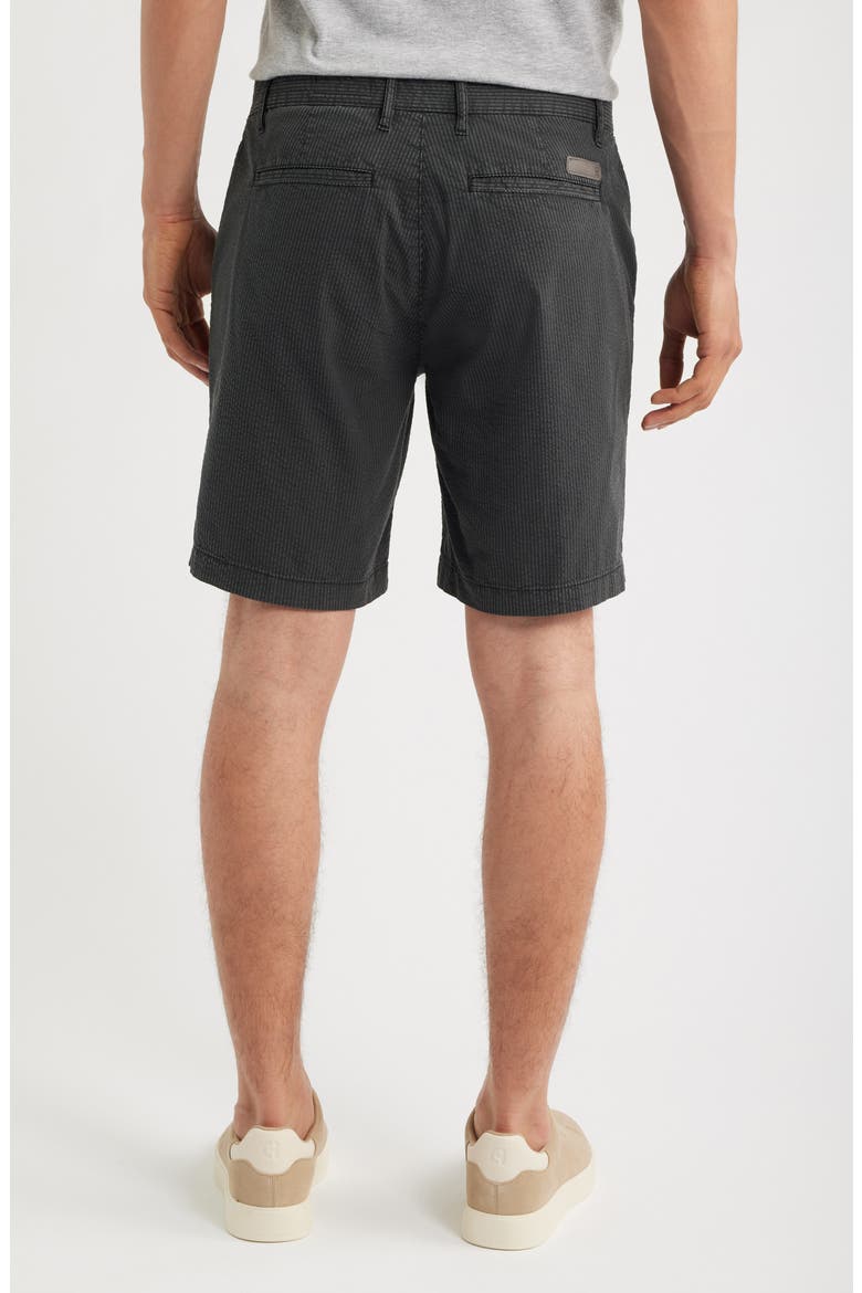Wanderer Slim Fit Flat Front Stretch Seersucker Shorts, Alternate, color, SULFUR DARK COAL