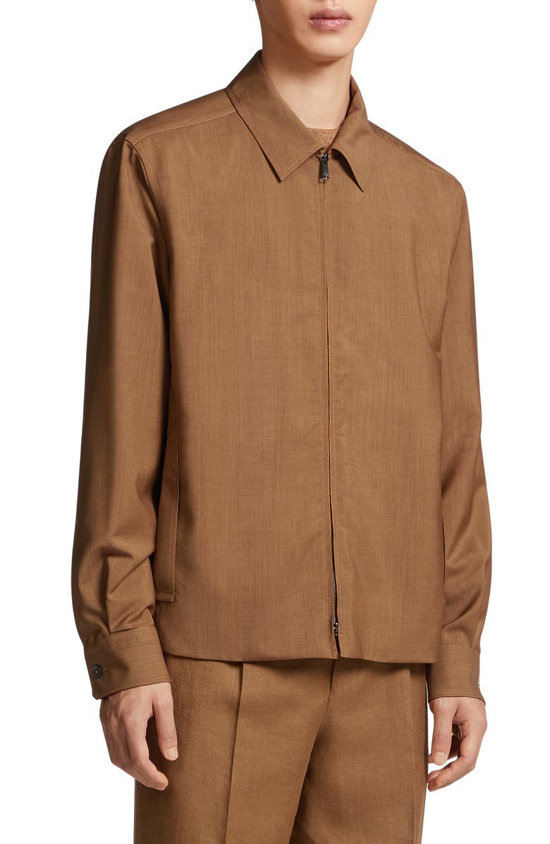 ZEGNA Ute Wool & Mohair Zip Shirt Jacket, Main, color, 