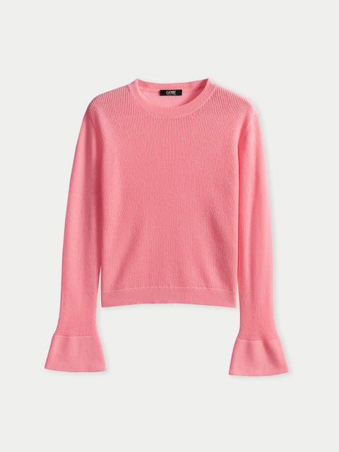 Cashmere Bell-Sleeve Sweater