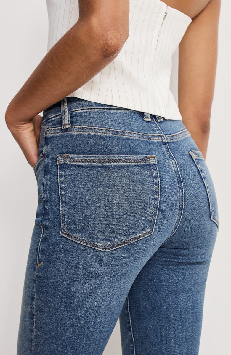 Good American Good Classic High Waist Bootcut Jeans, Alternate, color, Indigo1128