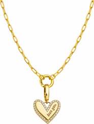 DLORIA Elena "Love You" Pavé Heart Necklace