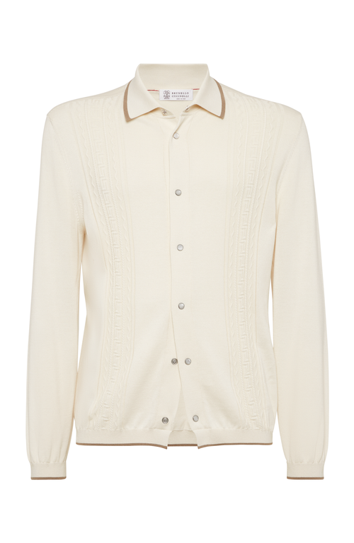 Brunello Cucinelli Knit Shirt In Ecru