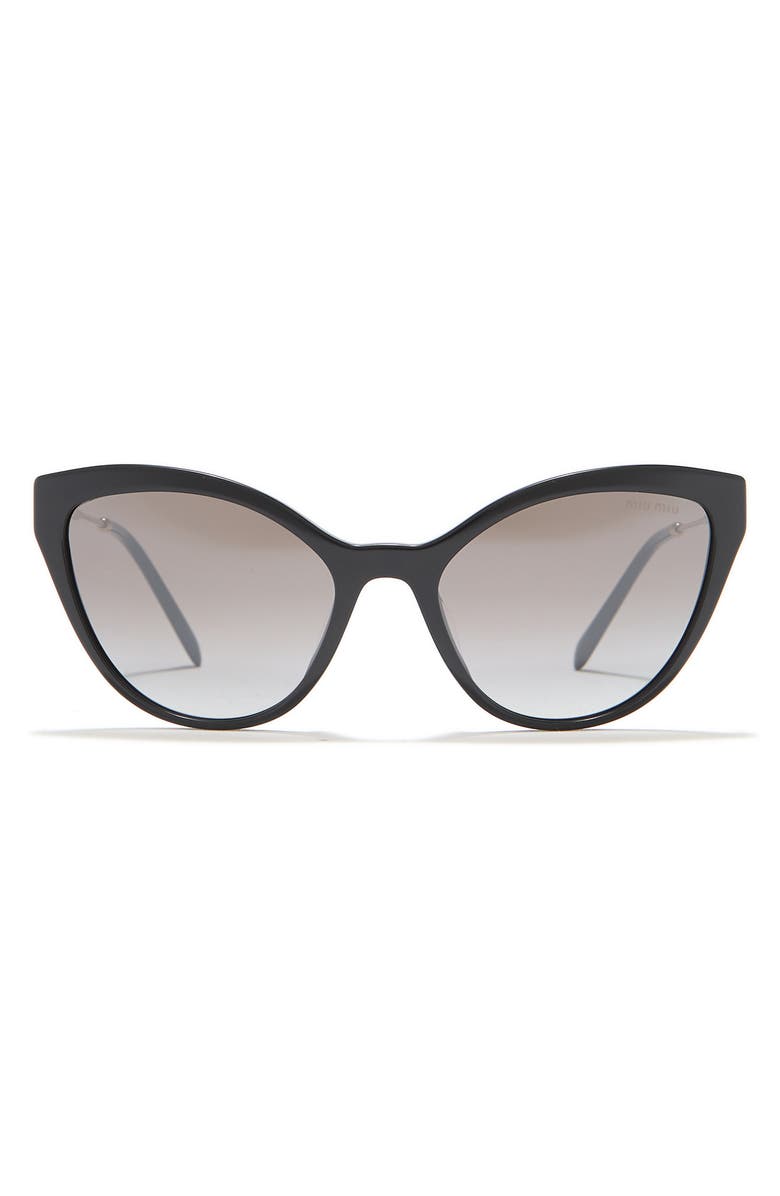 Miu Miu 55mm Cat Eye Sunglasses, Main, color, Black