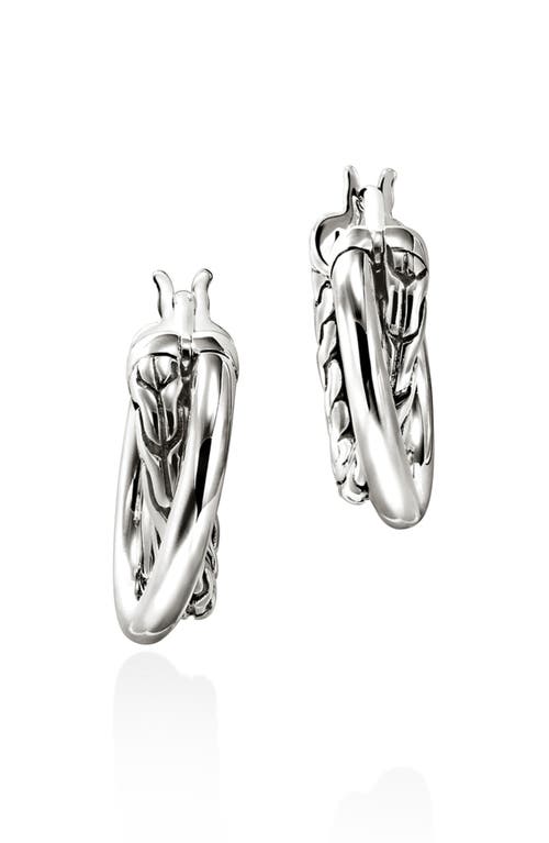 John Hardy Jh Essential Crossover Hoop Earrings In Silver